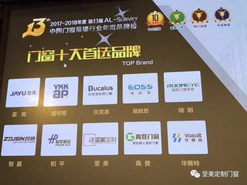 品質315| 堅美定制榮獲門窗十大首選品牌，彰顯實力+品質