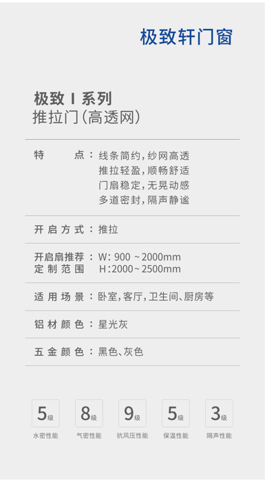 極致Ⅰ系列推拉門（高透網）